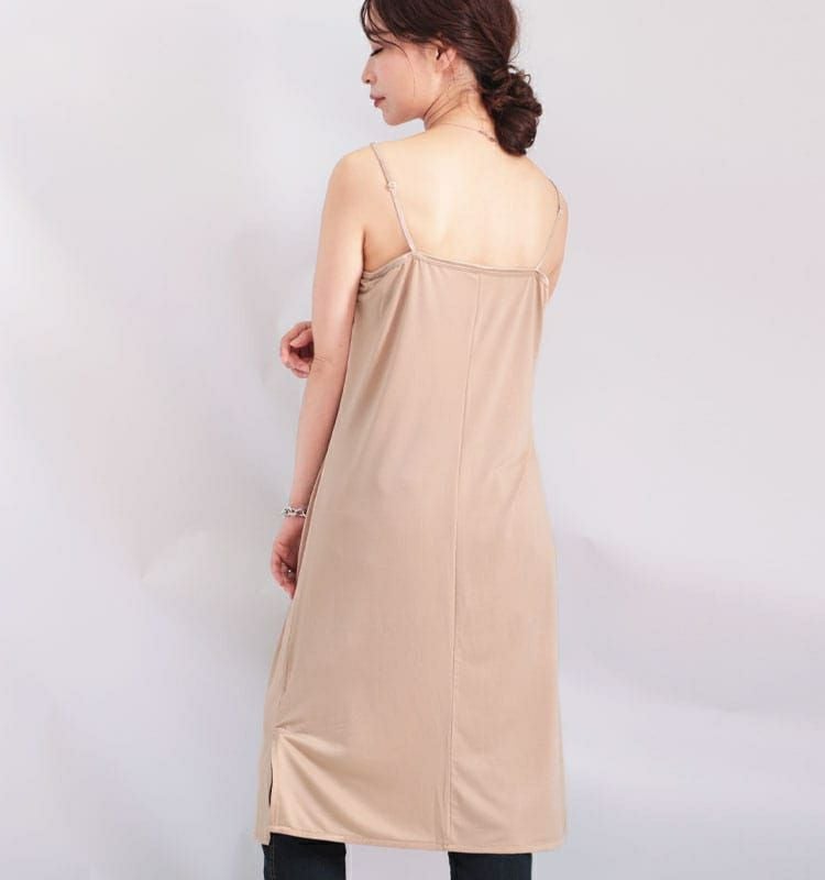 大きいサイズ レディース 透けないペチコートキャミソールワンピース　gold041t【メール便可】