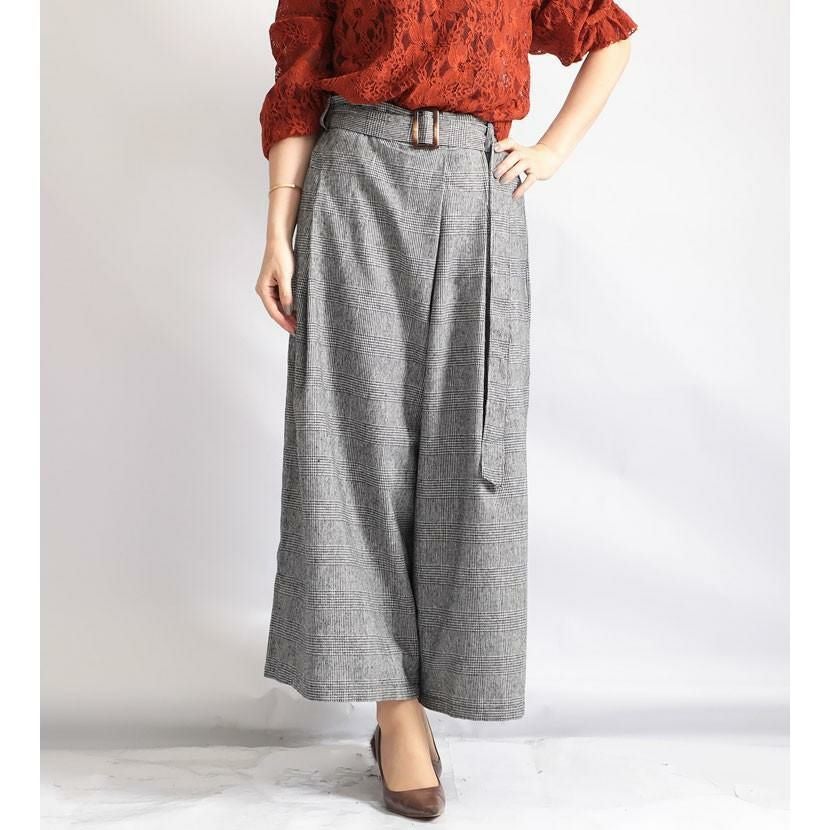 大きいサイズ レディース グレンチェックパンツ　sw-0321 チェック柄