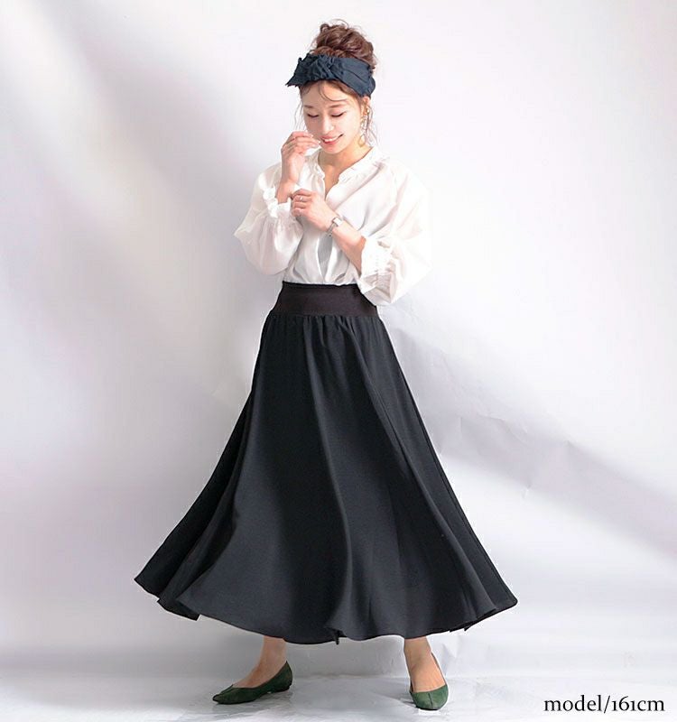 大きいサイズ レディース ウエストリブフレアスカート　nw-20020