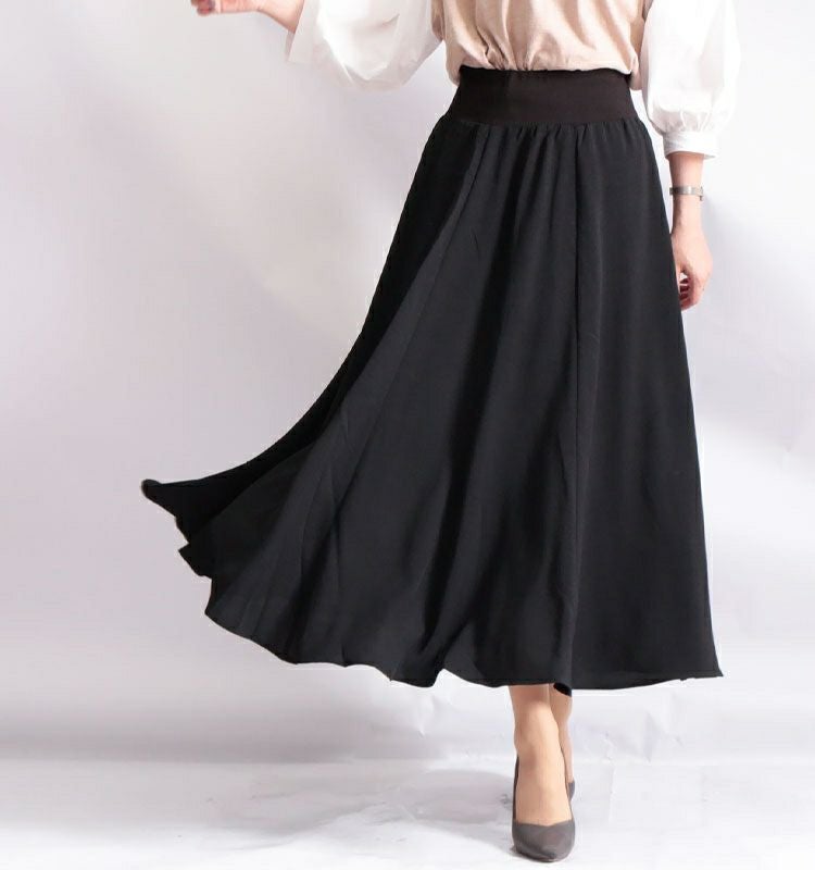 大きいサイズ レディース ウエストリブフレアスカート　nw-20020
