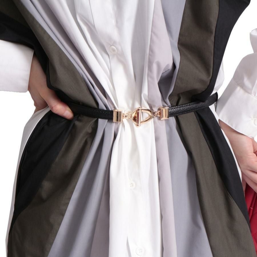 大きいサイズ レディース スライドビット細ベルト　art-sp-915【メール便可】 ブラック