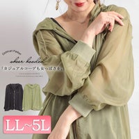 大きいサイズ レディース シースルーパーカー　fem-078