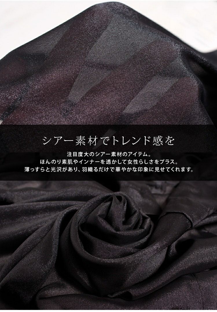 大きいサイズ レディース シースルーパーカー　fem-078