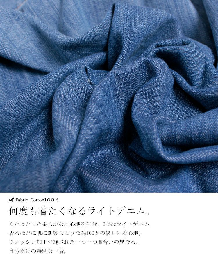 大きいサイズ レディース スラブデニムベーシックシャツ　wd-0160