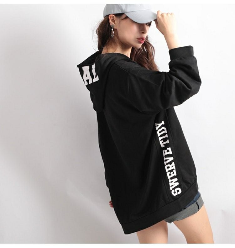 大きいサイズ レディース ロゴプリント入りプルオーバーパーカー　bai-0006