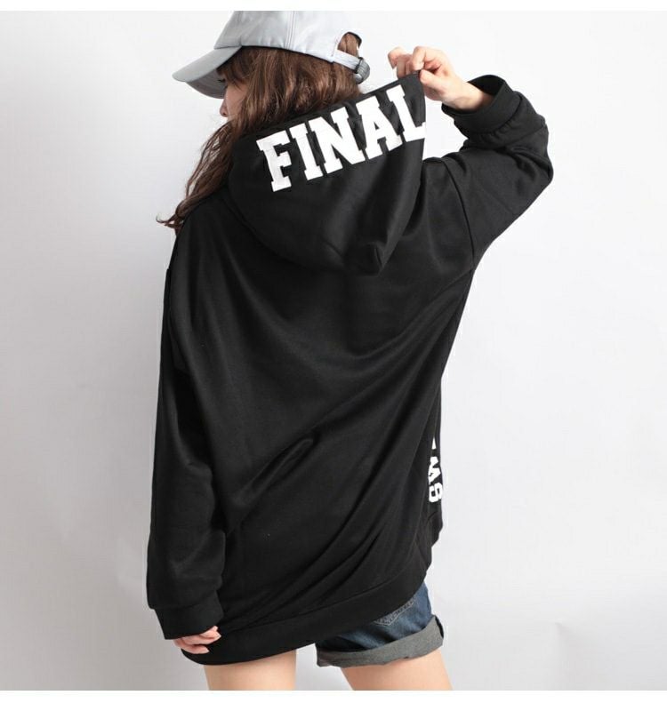 大きいサイズ レディース ロゴプリント入りプルオーバーパーカー　bai-0006