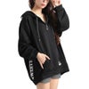 大きいサイズ レディース ロゴプリント入りプルオーバーパーカー　bai-0006 ブラック