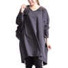 大きいサイズ レディース Vネックカットソーチュニック　maru-6402 チャコール