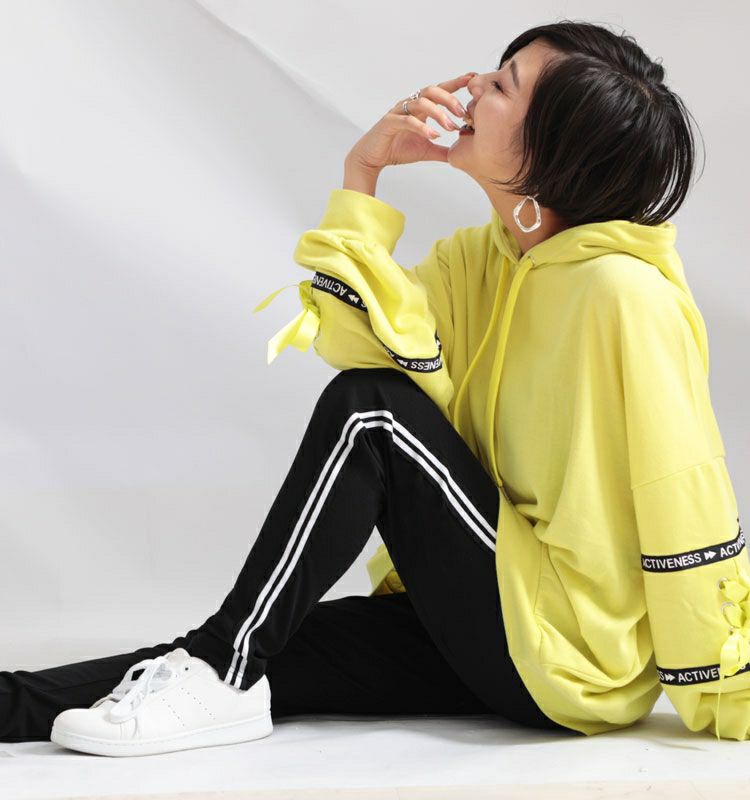 大きいサイズ レディース サイドライン入りレギンスパンツ　bai-0016