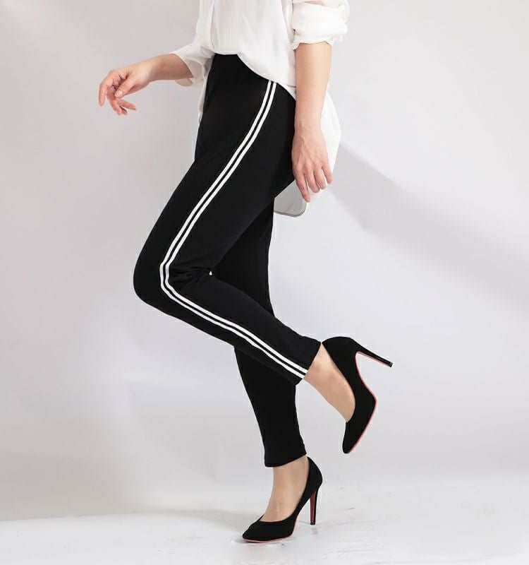 大きいサイズ レディース サイドライン入りレギンスパンツ　bai-0016