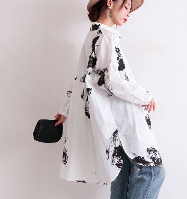 大きいサイズ レディース モノトーンデザインチュニックシャツ　gold793【メール便可】