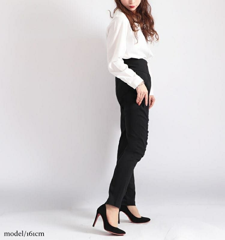 大きいサイズ レディース ハイウエストストレッチギャザーパンツ　fem-053