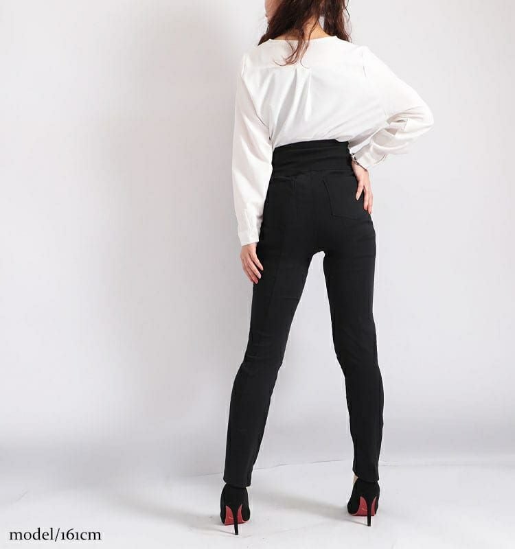 大きいサイズ レディース ハイウエストストレッチギャザーパンツ　fem-053