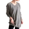 大きいサイズ レディース Vネックチュニック丈ニット　suri-3211 グレー