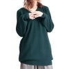 大きいサイズ レディース Vネックチュニック丈ニット　suri-3211 グリーン