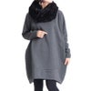 大きいサイズ レディース 裏起毛コクーンチュニック　suri-3212 チャコール