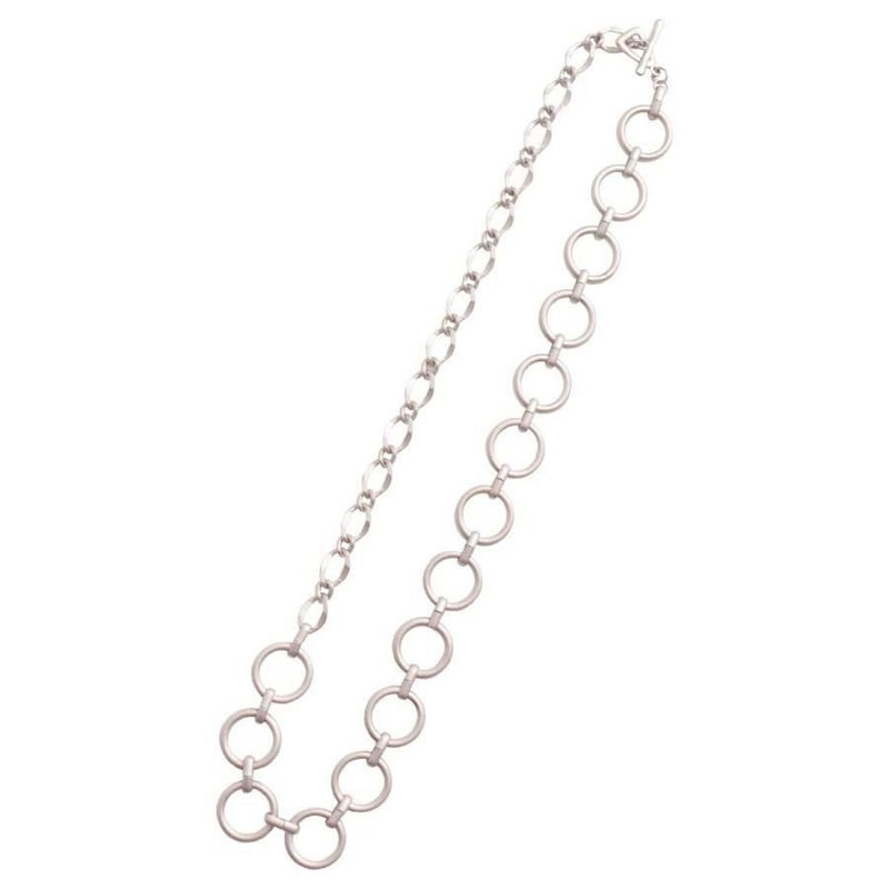 大きいサイズ レディース リングチェーンネックレス　humio-047【メール便可】 マットシルバー