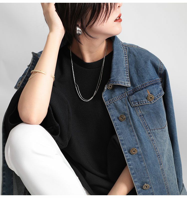 大きいサイズ レディース 2連チェーン付きバングル　humio-052【メール便可】