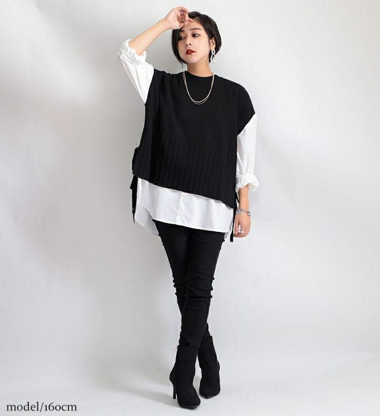 大きいサイズ レディース 2連チェーンネックレス　humio-049【メール便可】