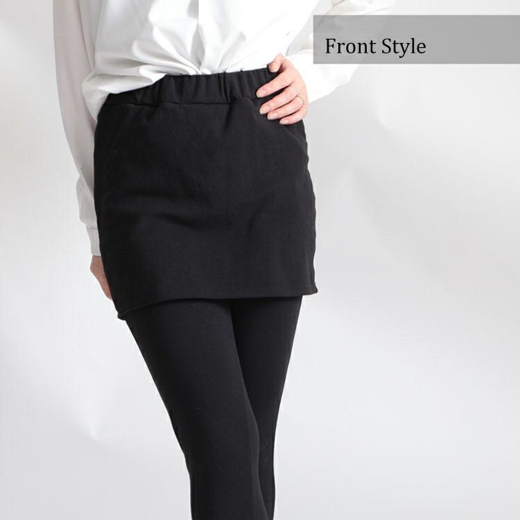 大きいサイズ レディース 裏起毛レギンスミニスカート　goldy-555