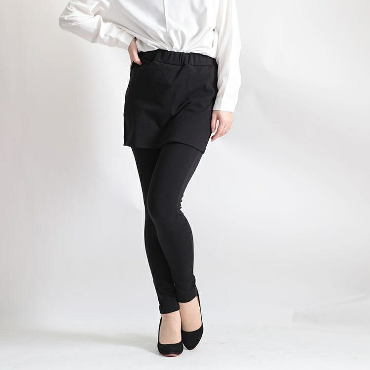 大きいサイズ レディース 裏起毛レギンスミニスカート　goldy-555