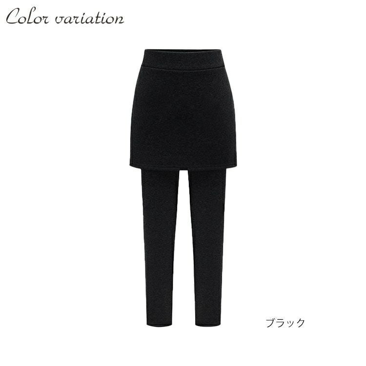 大きいサイズ レディース 裏起毛レギンスミニスカート　goldy-555