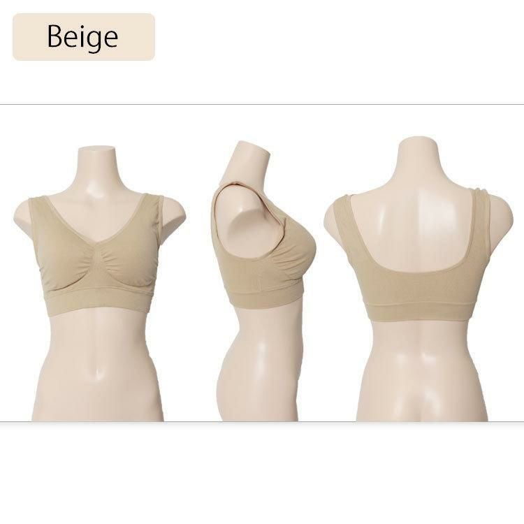 大きいサイズ レディース 取り外し可能カップ付きノンワイヤーブラ　goldy-540 ベージュ