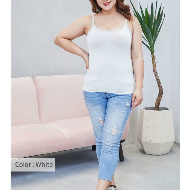 大きいサイズ レディース ブラカップ付きキャミソール　goldy-546 ホワイト