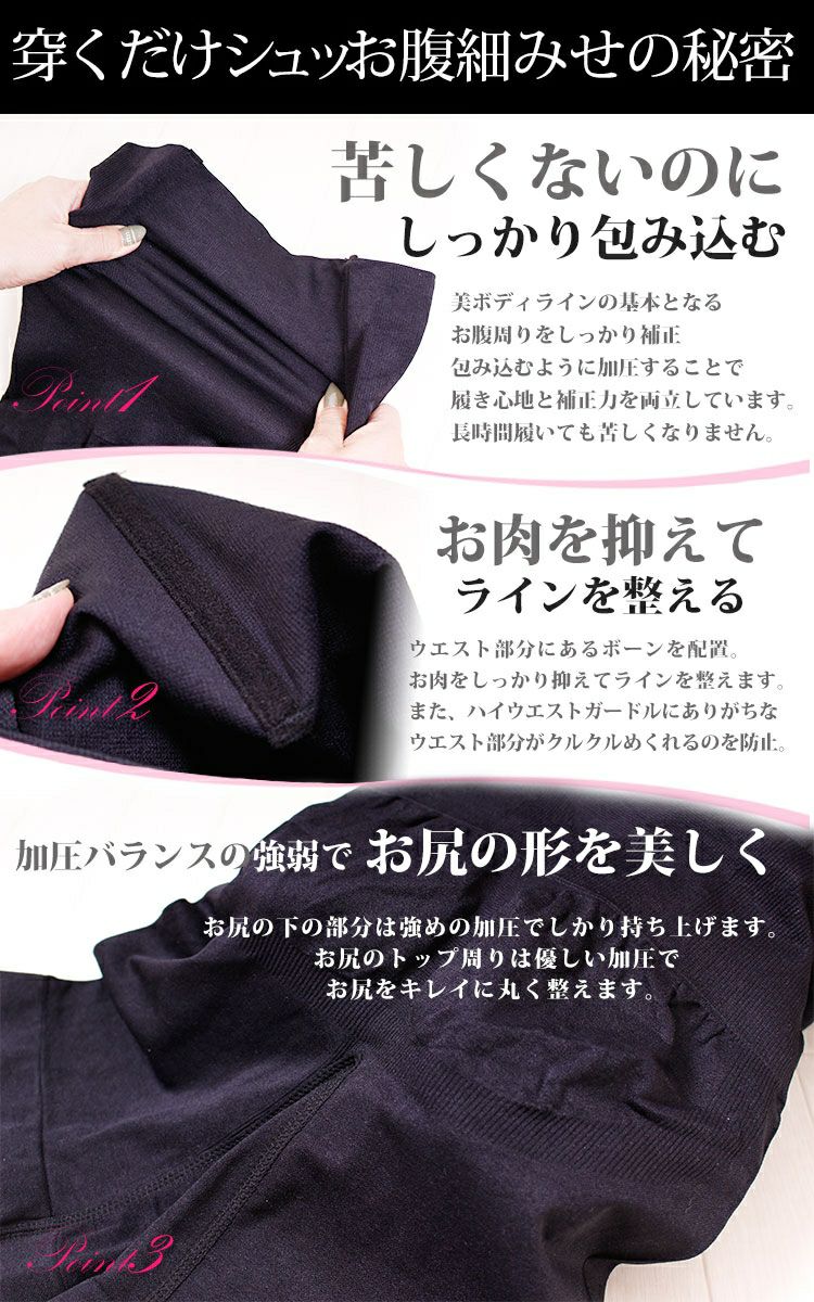 大きいサイズ レディース もう下腹出させない！楽して引き締めシンデレラパンツ 2枚組　humio-043w 3分丈 股擦れ 股ズレ 股ずれ