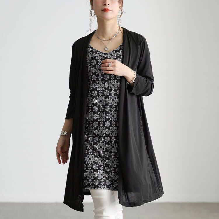 大きいサイズ レディース トッパー重ね着風チュニック　jp283