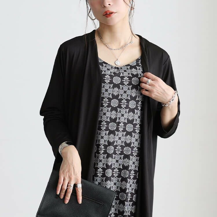 大きいサイズ レディース トッパー重ね着風チュニック　jp283