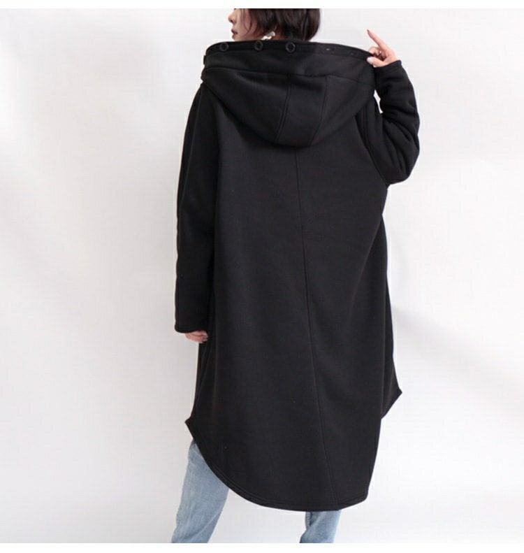 大きいサイズ レディース 裏ボアロングフードコート　nw-20025