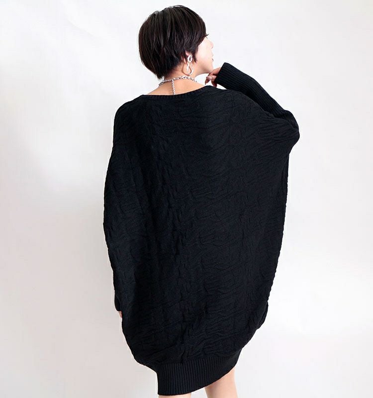 大きいサイズ レディース ドルマンコクーンニットチュニック　gold798