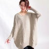 大きいサイズ レディース ドルマンコクーンニットチュニック　gold798 ベージュ