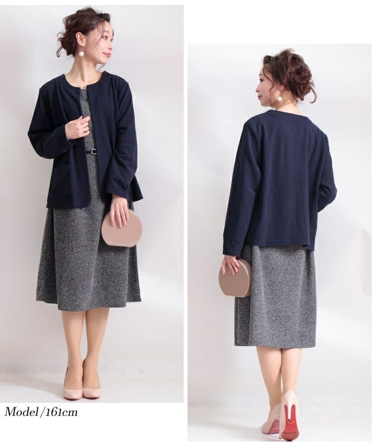 大きいサイズ レディース ノーカラージャケット　mncut-112031