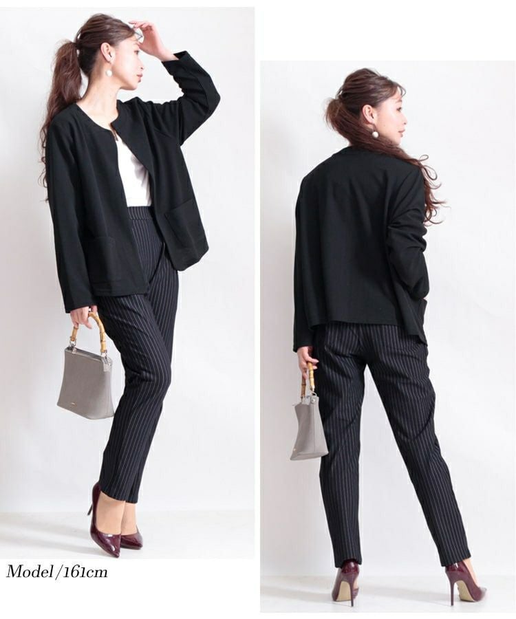 大きいサイズ レディース ノーカラージャケット　mncut-112031