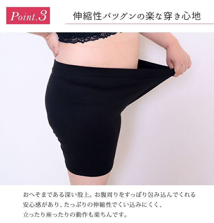 大きいサイズ レディース 3分丈 春夏用 股擦れ防止パンツ　sw-0000ss 【メール便可】