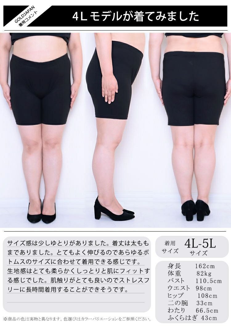 大きいサイズ レディース 3分丈 春夏用 股擦れ防止パンツ　sw-0000ss 【メール便可】