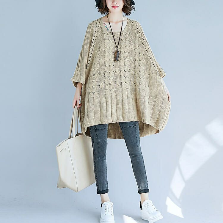 大きいサイズ レディース ビッグサイズ 七分袖サマーニット　goldy-622