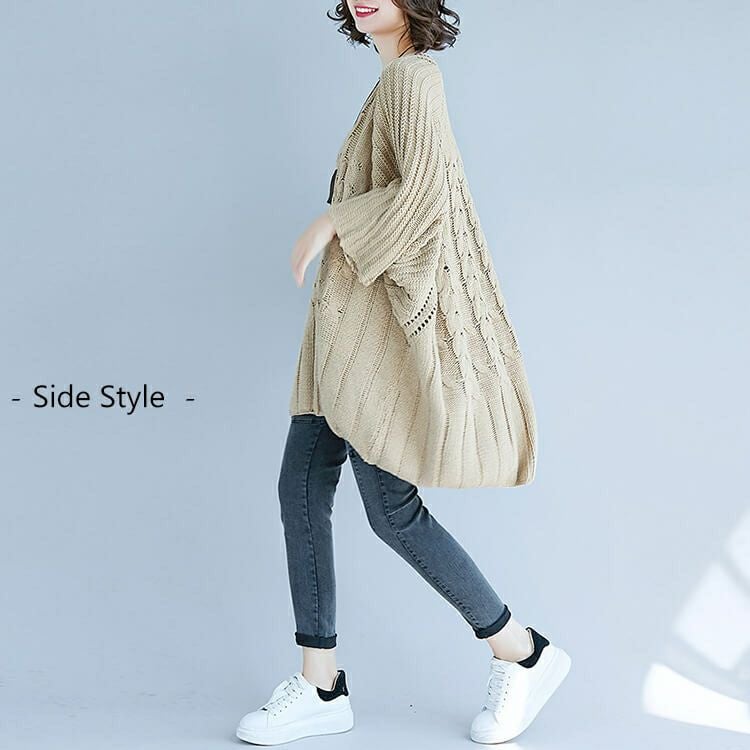 大きいサイズ レディース ビッグサイズ 七分袖サマーニット　goldy-622