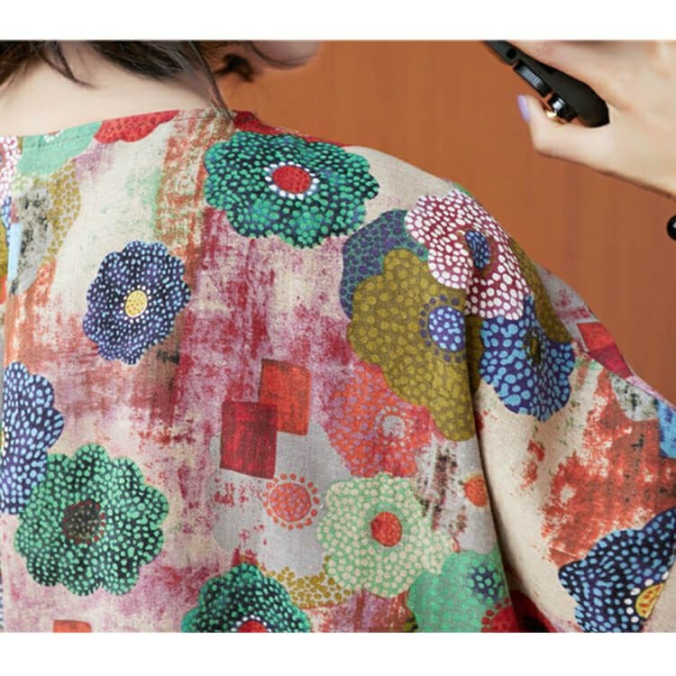 大きいサイズ レディース ビッグサイズ フラワープリント半袖ワンピース　goldy-640 【メール便可】