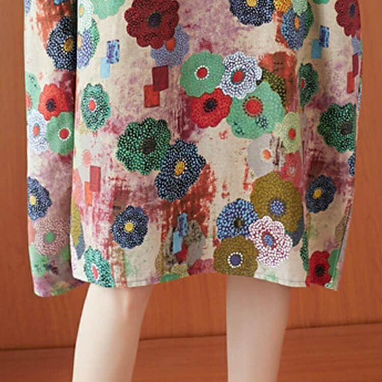 大きいサイズ レディース ビッグサイズ フラワープリント半袖ワンピース　goldy-640 【メール便可】