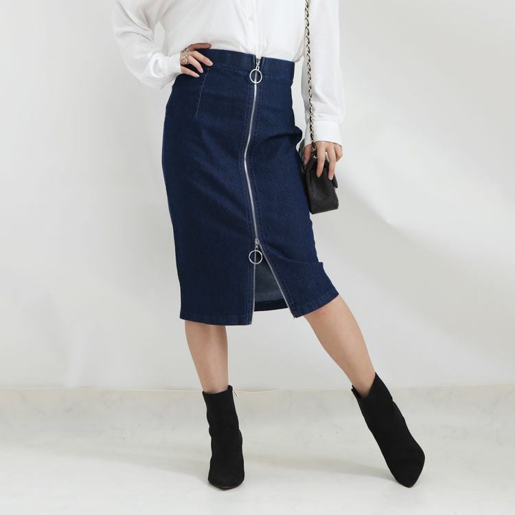 大きいサイズ レディース ビッグサイズ ジップアップタイトスカート　goldy-624 【メール便可】