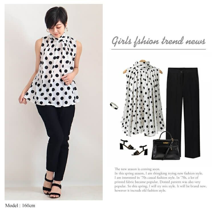 大きいサイズ レディース ビッグサイズ バックリボンドットブラウス　goldy-627 【メール便可】