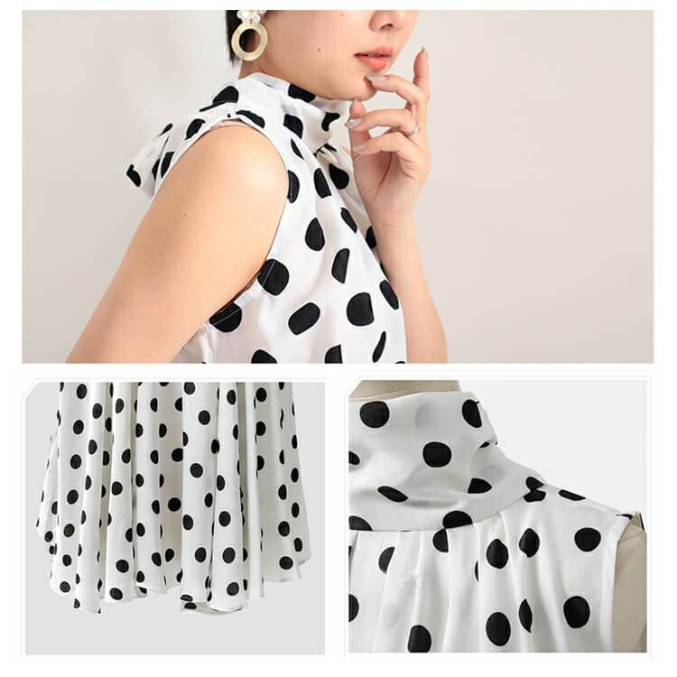 大きいサイズ レディース ビッグサイズ バックリボンドットブラウス　goldy-627 【メール便可】