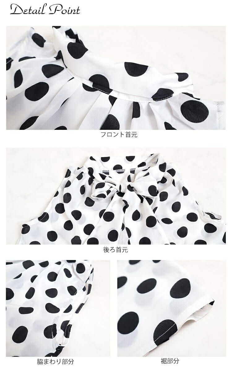 大きいサイズ レディース ビッグサイズ バックリボンドットブラウス　goldy-627 【メール便可】