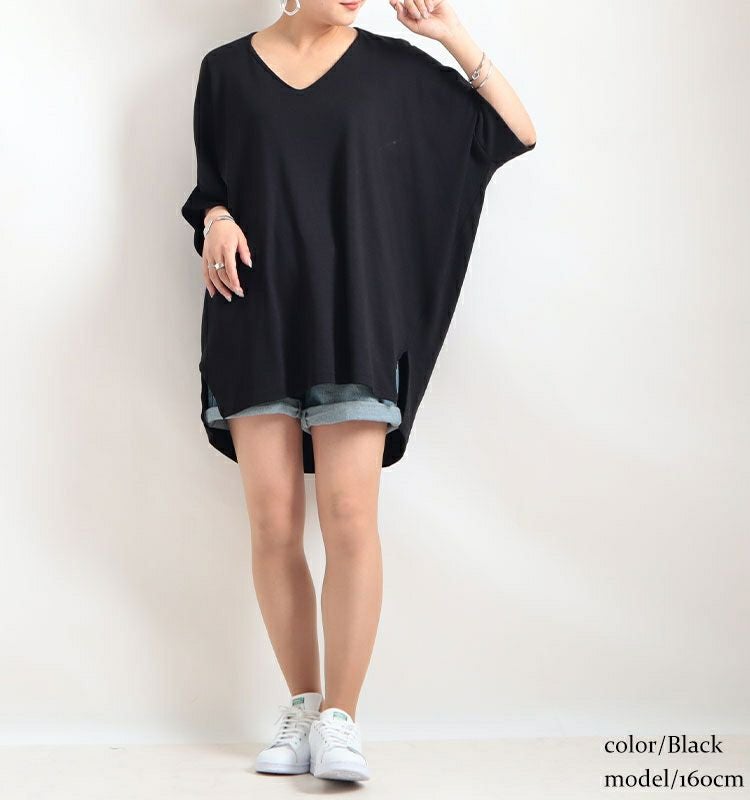 大きいサイズ レディース ビッグサイズ サイドスリットドルマンチュニックカットソー　wk-gold-095