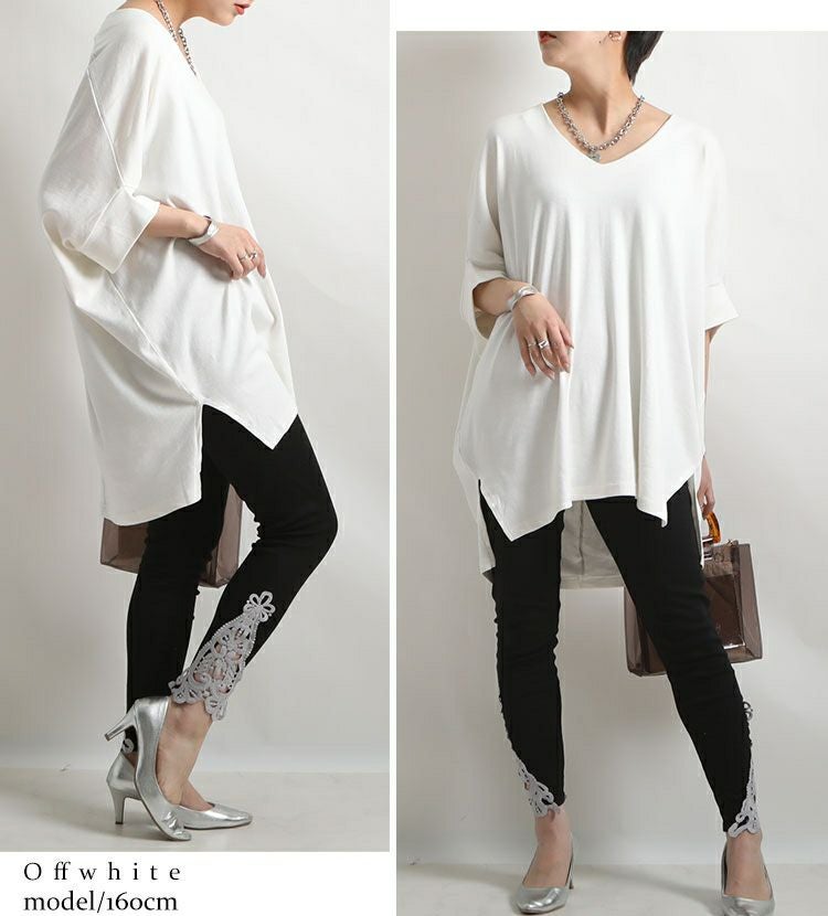 大きいサイズ レディース ビッグサイズ サイドスリットドルマンチュニックカットソー　wk-gold-095