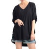 大きいサイズ レディース ビッグサイズ サイドスリットドルマンチュニックカットソー　wk-gold-095 ブラック