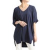 大きいサイズ レディース ビッグサイズ サイドスリットドルマンチュニックカットソー　wk-gold-095 ネイビー